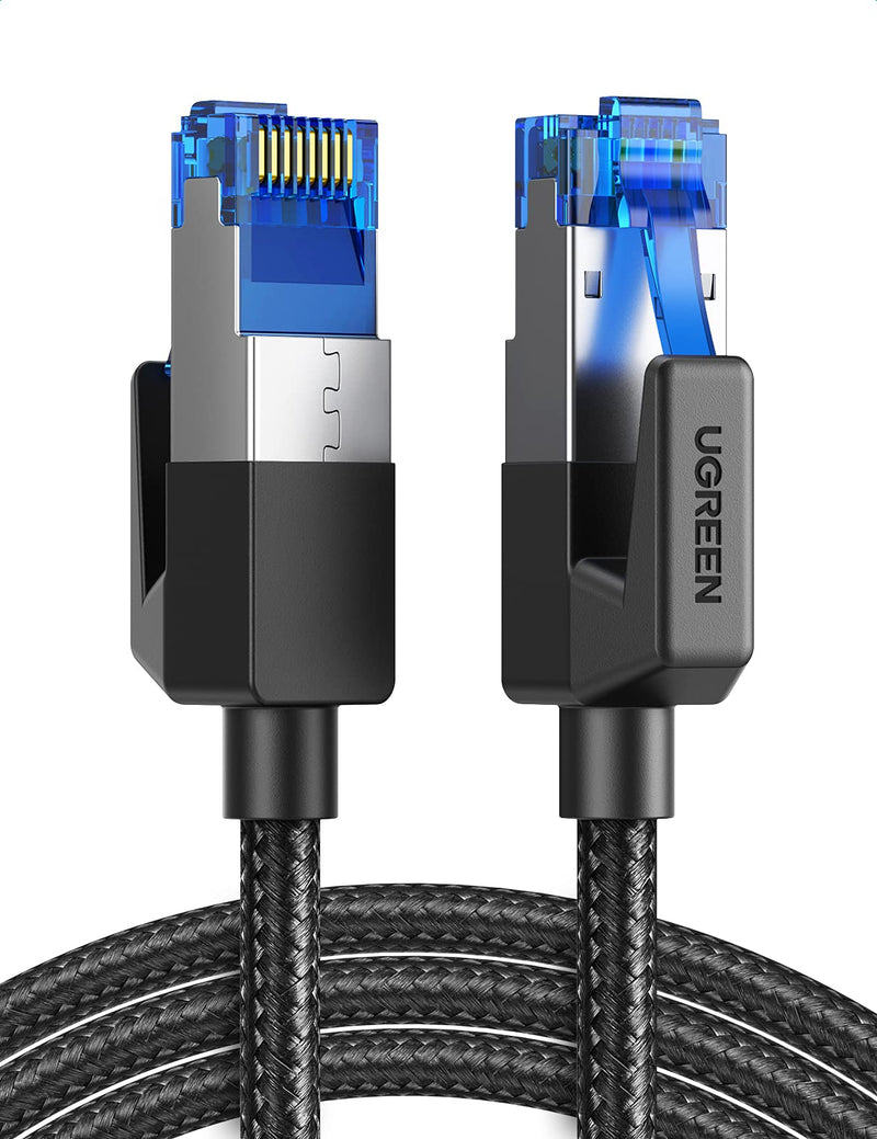 UGREEN Cat 8 Ethernet Cable High Speed Braided 40Gbps 2000Mhz Network Cord Cat8 RJ45 Shielded Indoor Heavy Duty LAN Cables Compatible for Gaming PC PS5 PS4 PS3 Xbox Modem Router 6FT