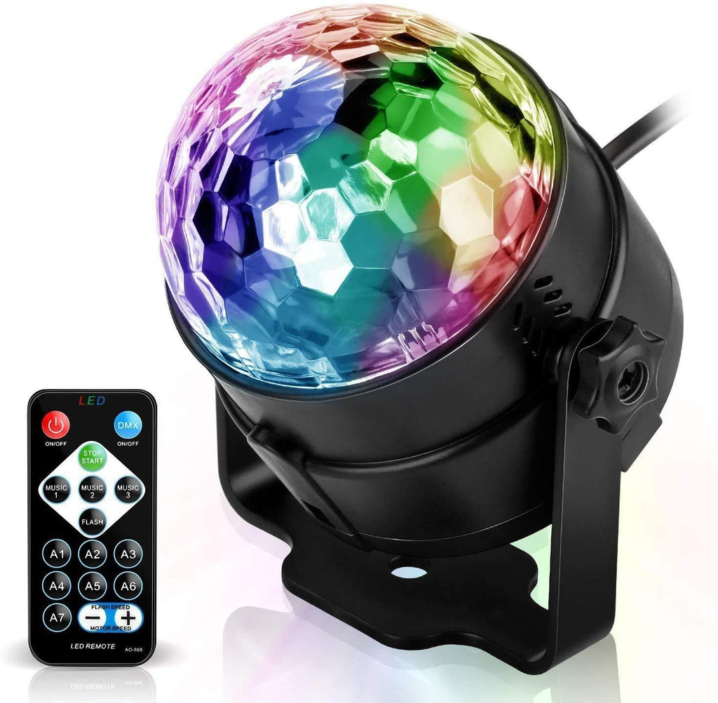 [AUSTRALIA] - Party Lights Disco Ball, 3W Sound Activated DJ Lights Stage Lights for Halloween Christmas Holiday Party Gift Kids Birthday Celebration Decorations Ballroom Home 