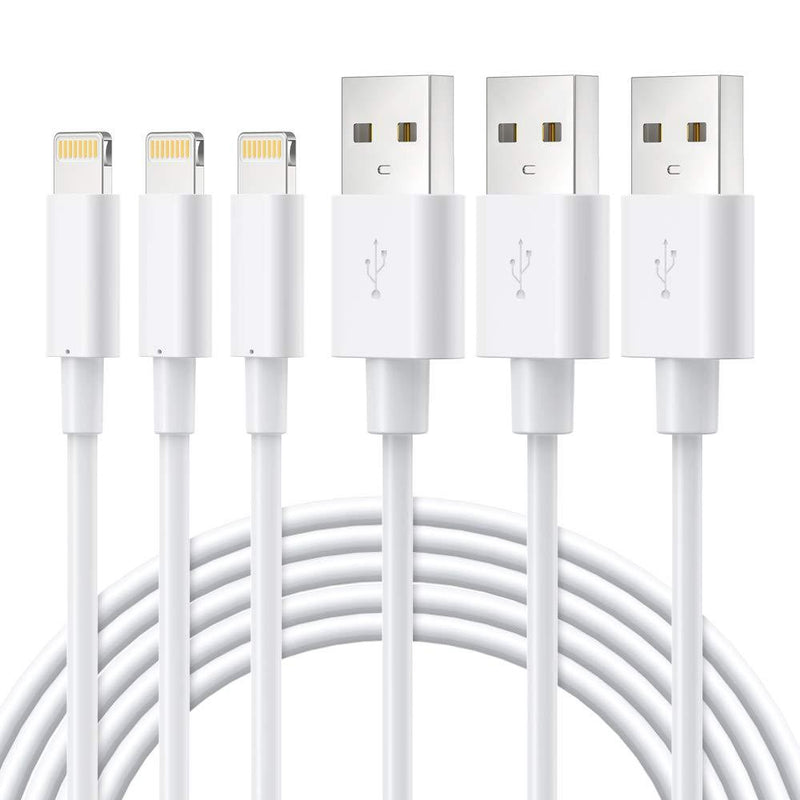 MFi Certified iPhone Charger Cable - Novtech 3Pack 3FT Lightning Cable - iPhone USB Charging Cable for iPhone 13 Pro Max 12 11 Pro XR Xs Max X 8Plus 7Plus 6Plus 5 SE iPod iPad 9 Air Pro Mini 6 - White