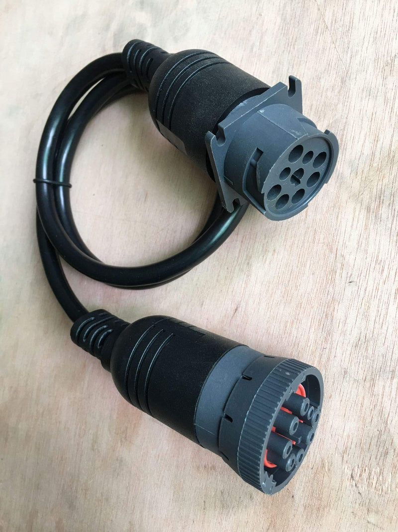Type 1 Black J1939 Extension Cable Male to Female 9Pin Connector 3FT for Truck Diagnostic Tool