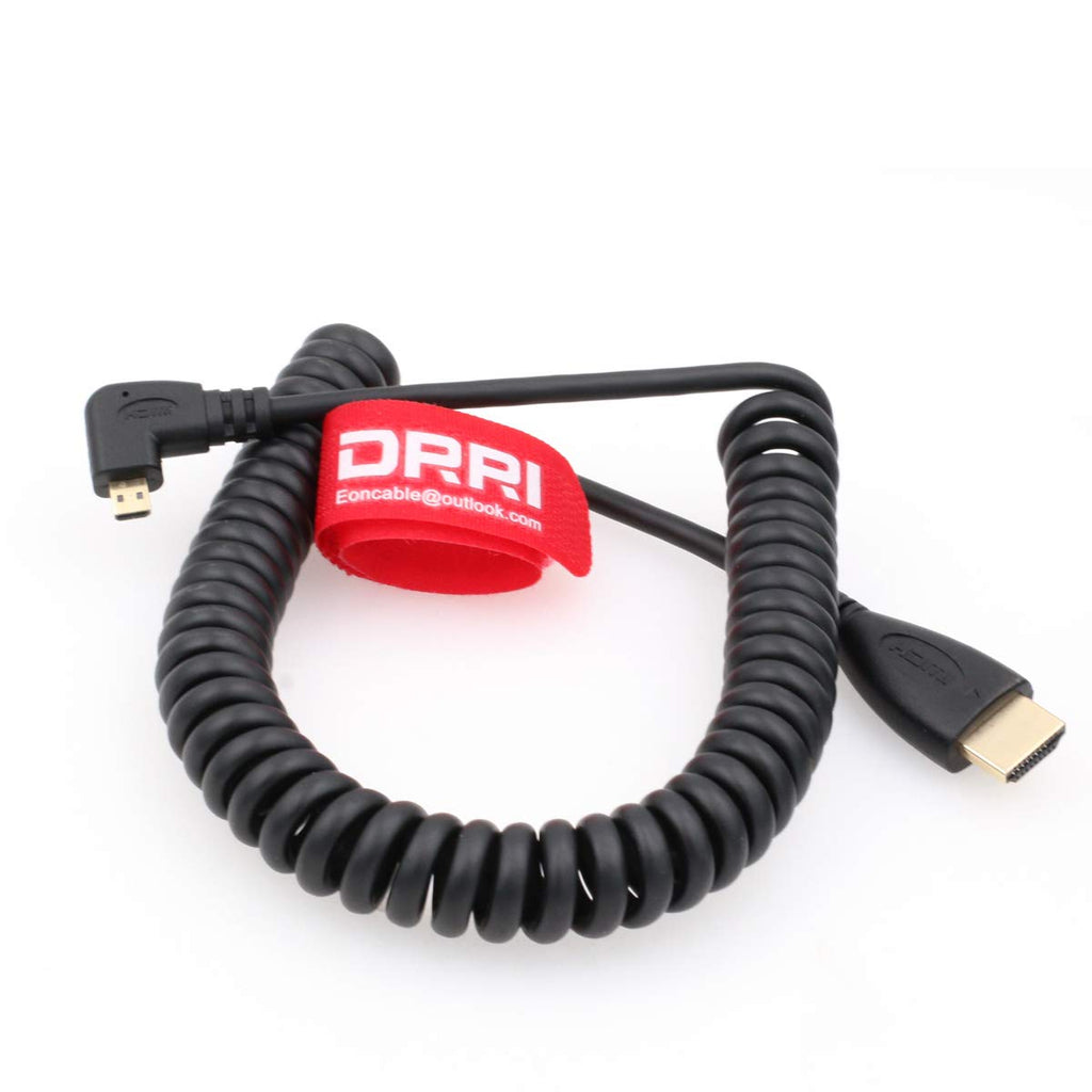 DRRI Left Right Angled Type D Male Micro HDMI to HDMI 1080P HDTV Cable for Cameras Left angle
