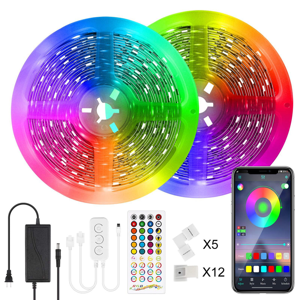 [AUSTRALIA] - LED Strip Lights, Relohas 65.6ft RGB LED Light Strip Music Sync Bluetooth App Control, SMD 5050 Color Changing Light Strip with Remote for Home Bedroom Kitchen 