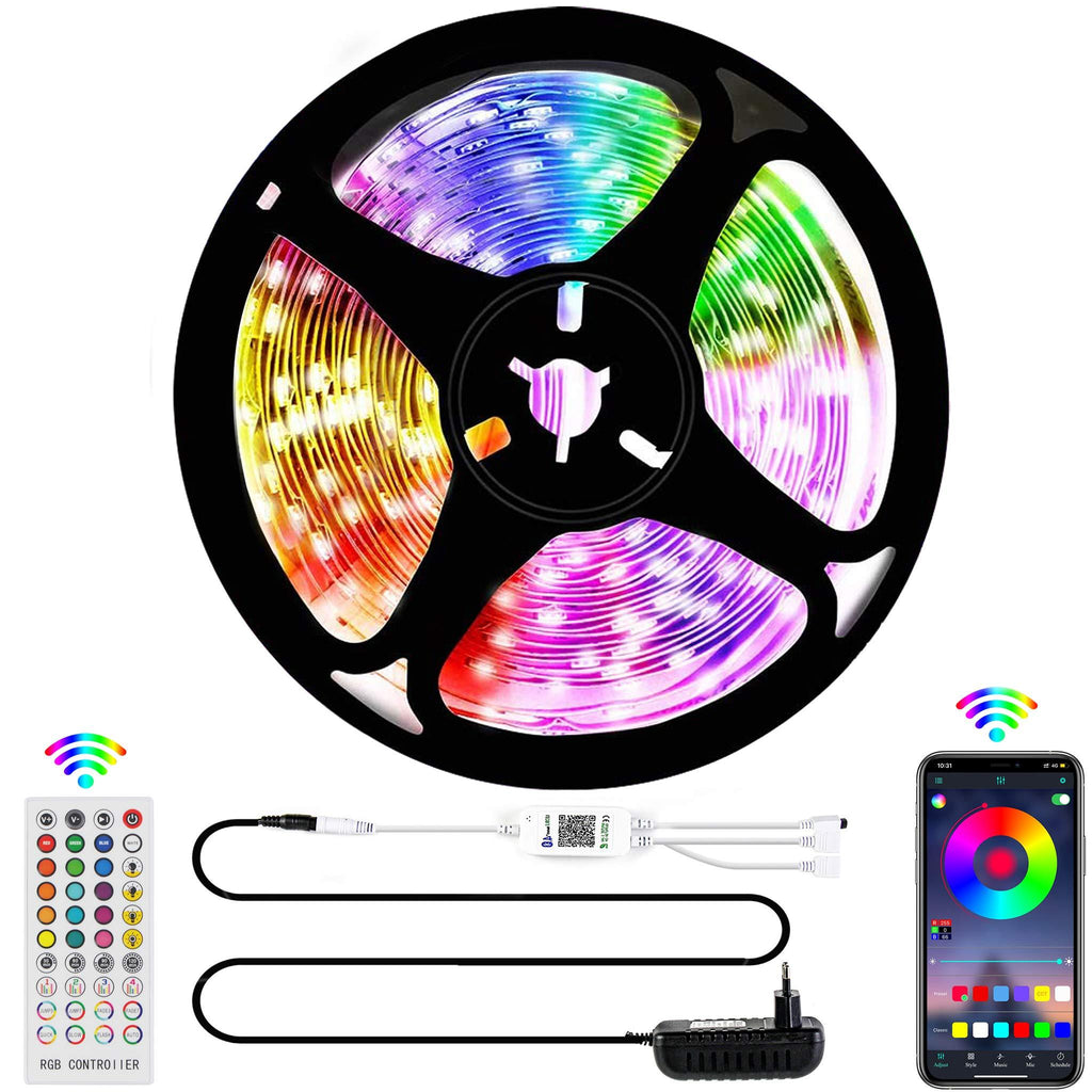 [AUSTRALIA] - Bluetooth LED Strip Light, 16.4ft/5M Waterproof RGB LED Light Strip 5050SMD Color Changing LED Strip Light, Sync to Music, App Control & Remote Control for Bedroom Kitchen, Home Decoration 16.4 Ft 