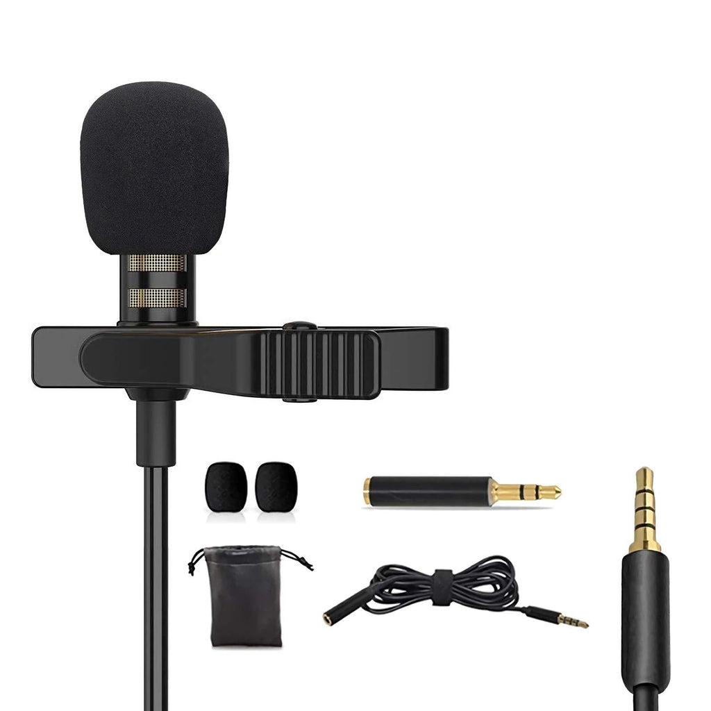 VARIPOWDER Microphone,Professional Lavalier Lapel Microphone Omnidirectional Condenser Mic for iPhone Android Cellphone,Clip-On Recording Mic for Youtube/Interview/Video/ASMR