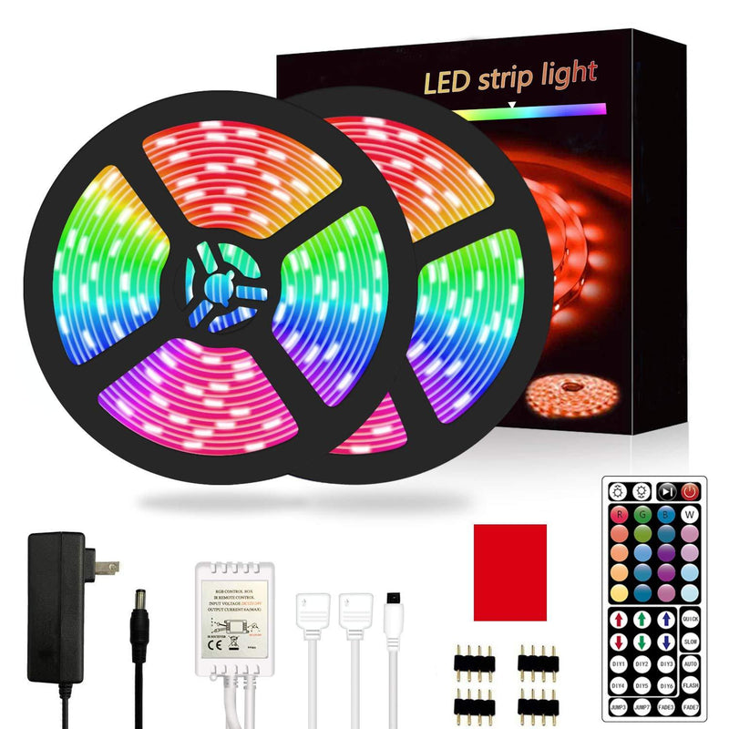[AUSTRALIA] - Segrass Led Strip Lights，32.8ft 5050 RGB 300 Led Rope Lights, IP20 Non Waterproof Color Changing with 20 Colors 8 Light,LED Lights Strips Kit with 44 Keys IR Remote Controller 12V Power Supply 32.8ft 