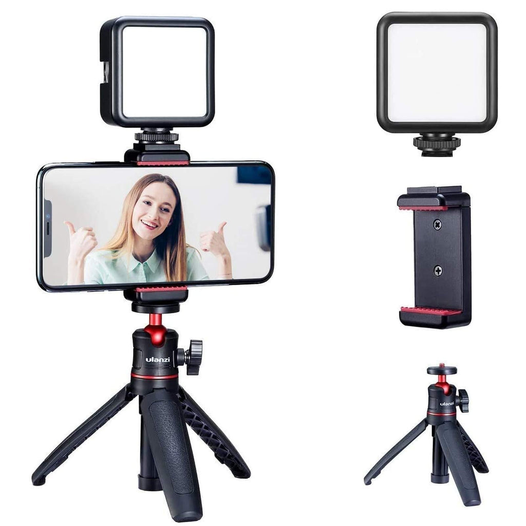 ULANZI Smartphone Video Kits for iPhone with Tripod Phone Tripod Mount Cold Shoe Compatible with iPhone 11 Pro Max/XS Max/8 Plus/Samsung YouTube Vlog