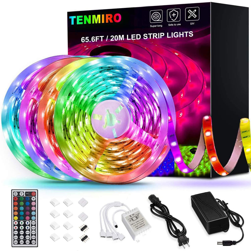 [AUSTRALIA] - Tenmiro 65.6ft Led Strip Lights, Ultra Long RGB 5050 Color Changing LED Light Strips Kit with 44 Keys Ir Remote Led Lights for Bedroom, Kitchen, Home Decoration 