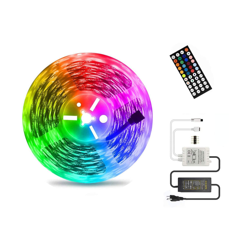 [AUSTRALIA] - LED Light Strip 55ft AveyLum Flexible RGB Rope Lights 5050 SMD 480 LEDs Non Waterproof IP20 16M Tape Light with 44 Keys Wireless Controller and 24V Power Adapter for Home Kitchen Party TV Deco… 