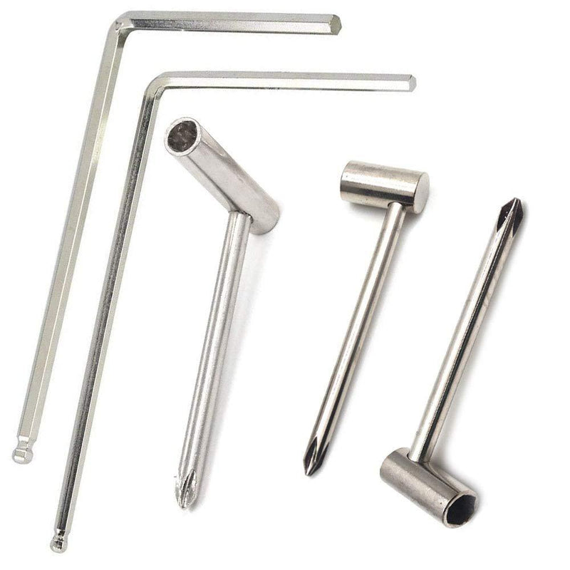 Liyafy 5pcs Guitar Truss Rod Wrench Set Neck Adjustment Tool For Martin Acoustic Guitar Silver