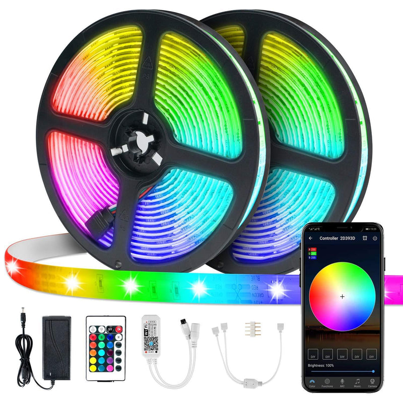 [AUSTRALIA] - muscccm LED Strip Lights Waterproof Smart WiFi 32.8ft 10M with IOS/Android App Control Music Color Changing 44keys IR Remote Controller Light Strips Kit for Home, Bedroom, Kitchen,Party,DIY Decoration 