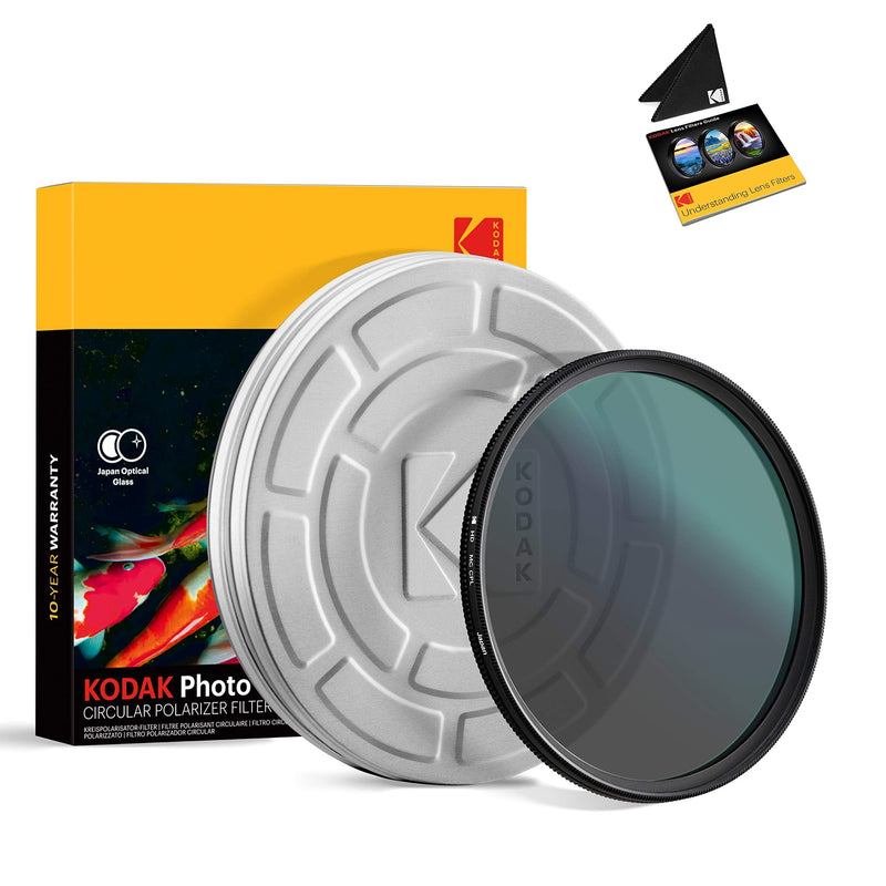 KODAK 62mm CPL Lens Filter | Circular Polarizing Filter Removes Reflections from Glass & Water, Enhances Contrast Improves Color Saturation, Super Slim, Multi-Coated 12-Layer Nano Glass & Mini Guide