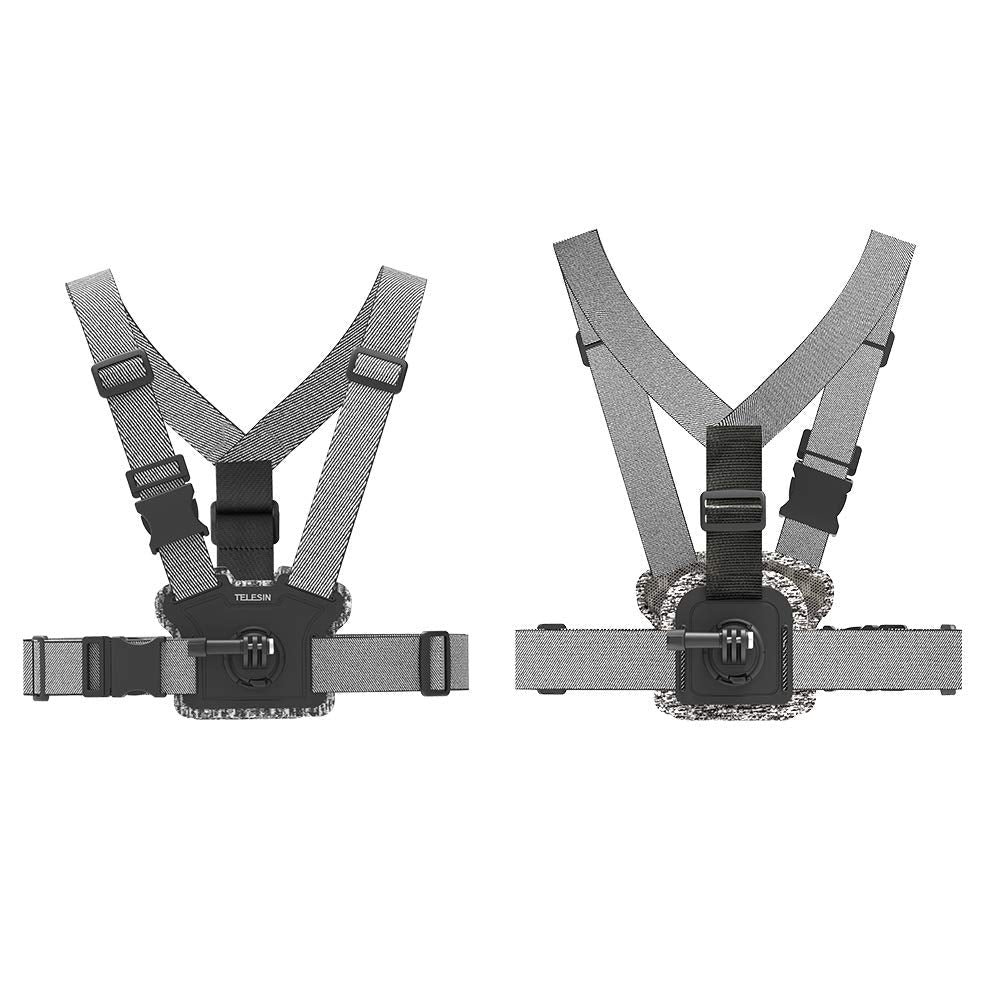 TELESIN Chest Strap Mount, Front & Back Video Angle Harness Wearing Belt Mount for GoPro Max Hero 10 9 8 7 6 5 Black Session, Insta360 One R One X2, DJI Osmo Action 2 Camera Accessories