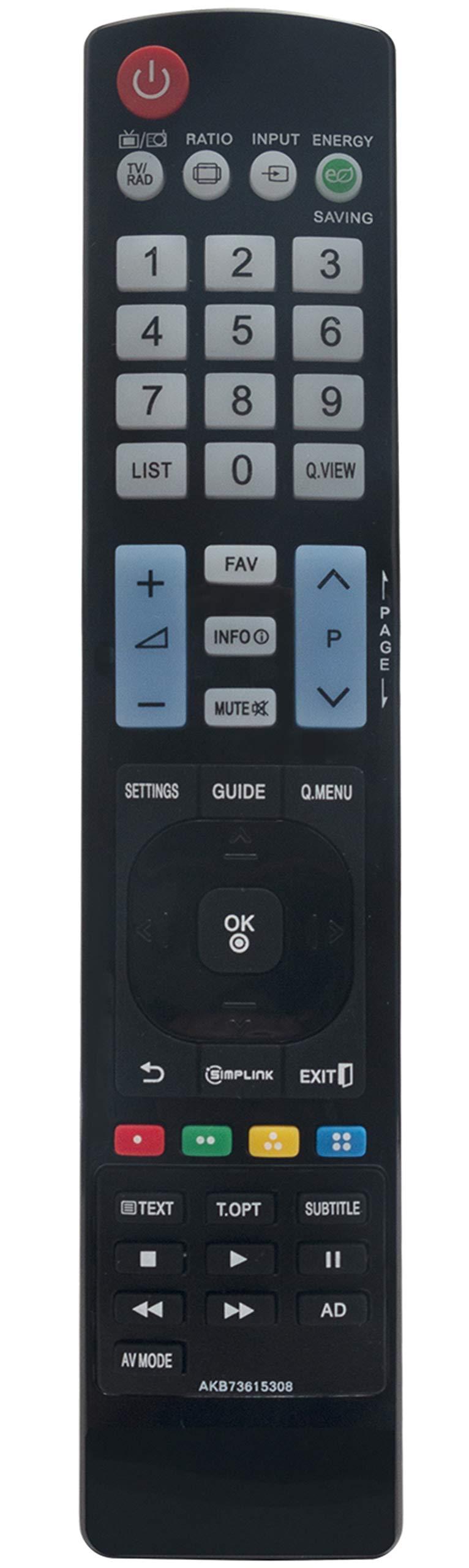 AKB73615308 Replaced Remote fit for LG TV 42PA4500-TM 42PA4520-TJ 42PA4530-TH 50PA4500-TF 50PA4520-TC 50PA4500-TM 50PA4520-TJ 42PA4900-TE 50PA4530-TH 50PA4900-TE 50PA6500-TF 50PA4900-TL 42PA4900-TL