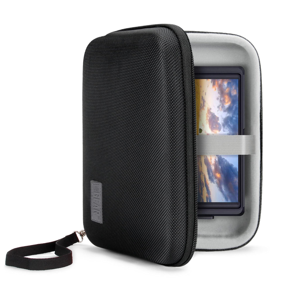 USA GEAR 7.5 Inch Hard Shell Camera Monitor Case - Portable Video Monitor Bag Compatible with Feelworld Monitor, Atomos, SmallHD Focus, Shinobi SDI, Lilliput A7s, and More Video Monitors (Black) Black