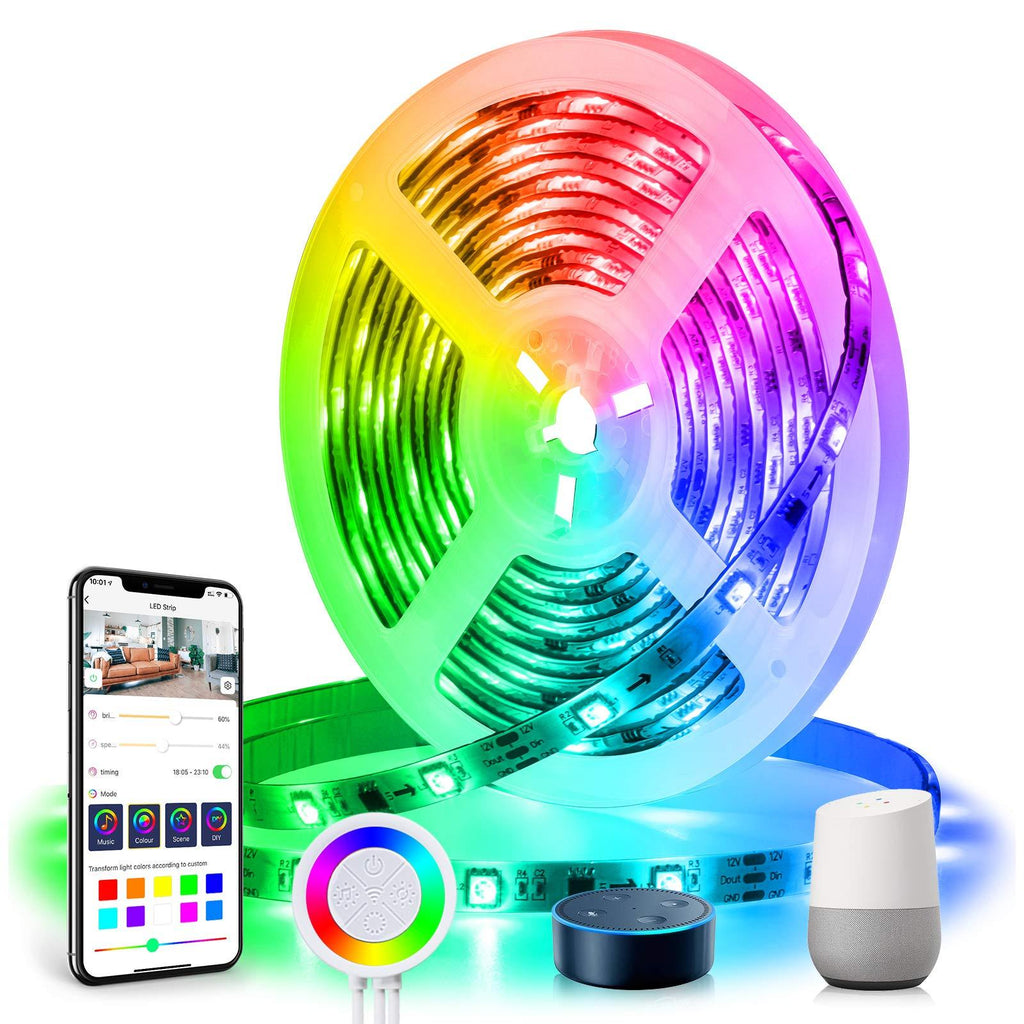 [AUSTRALIA] - DreamColor LED Strip Lights, TASMOR 16.4ft RGBIC Smart WiFi Light Strip Music Sync RGB Light Strips Compatible with Alexa Google Home Waterproof Color Changing LED Lights for TV, Bedroom, Home, Party 