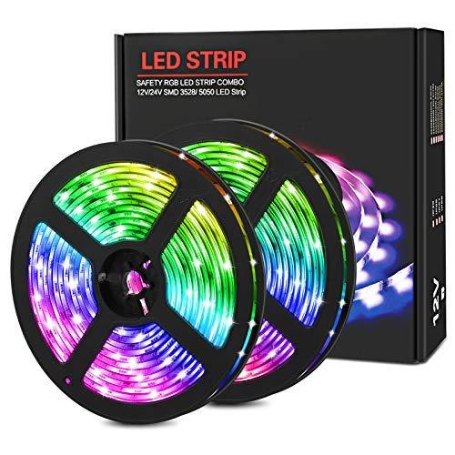 [AUSTRALIA] - RGB Led Strip Lights, LaluceNatz 32.8ft IP 65 Waterproof Color Changing Lights Music Sync SMD 5050 LED Tape Light with 12V Power Supply, 44 Keys Remote for Home, Bedroom, Festivals, Party Lighting 