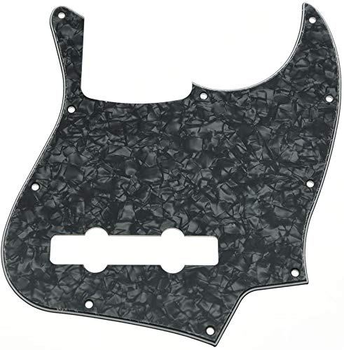 Dopro 5 String Jazz Bass Pick Guard J Bass Scratch Plate for USA/Mexican Fender 5 String Jazz Bass Black Pearl