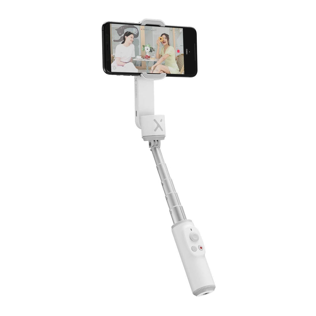 ZHIYUN Smooth-X Handheld Gimbal Stabilizer, Extendable Selfie Stick for iPhone Android, Vlog & YouTube Live Video, Face/Object Tracking, Bluetooth Remote, Gesture & Zoom - White (Tripod not Included)