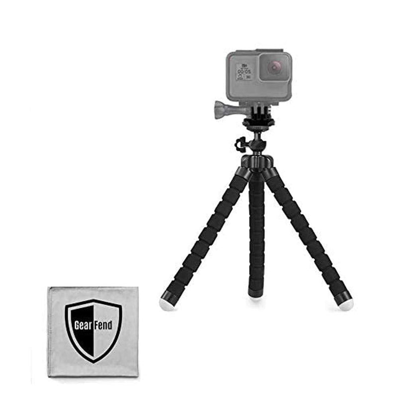 GearFend 6.5” Flexible Universal Tripod, Gopro Tripod Mount for All Gopro, Sjcam & Xiaoyi Cameras Plus Microfiber Cloth