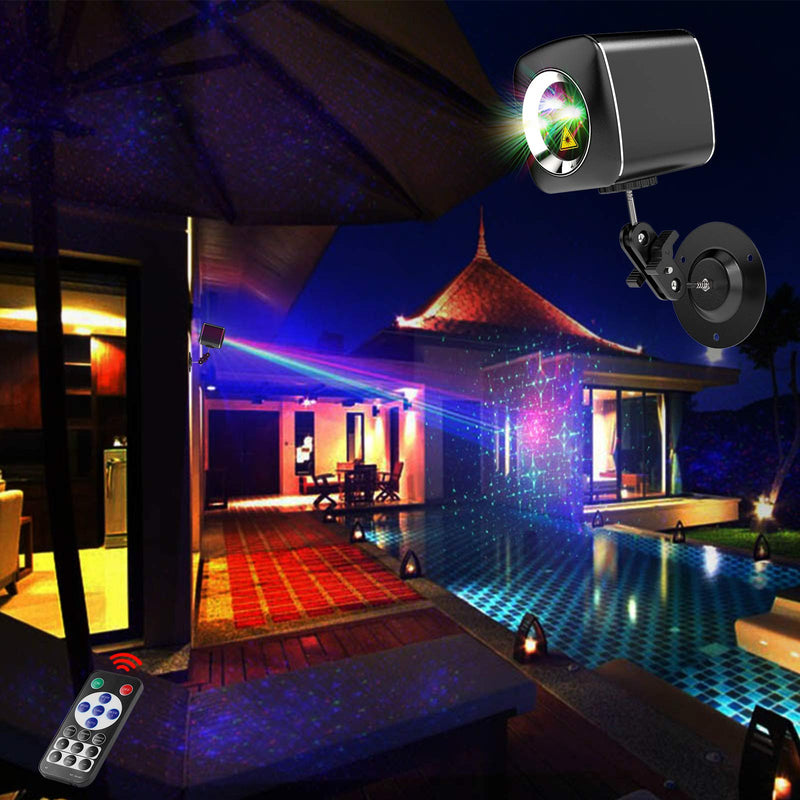 [AUSTRALIA] - Mini Portable Cordless RGB Laser Party Light, Rechargable Sound Activated DJ Disco Lights with Remote Control, 32 Patterns and 4 Modes and 2500mhA Built-in Battery, Lights for Parties, Bar, Stage, KTV 