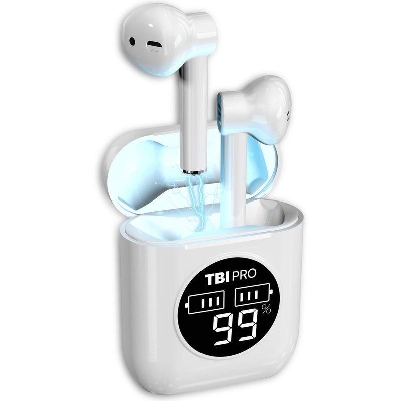 AIRPRO Wireless Earbuds Bluetooth with 36+ Hours Playtime - TWS True Pro Earbuds & Charging Case, Display – Waterproof in-Ear Headphones for All Devices, Running, Workout