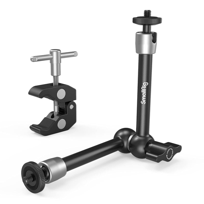 SmallRig Clamp w/ 1/4" and 3/8" Thread and 9.5 Inches Adjustable Friction Power Articulating Magic Arm with 1/4" Thread Screw for LCD Monitor/LED Lights - KBUM2732