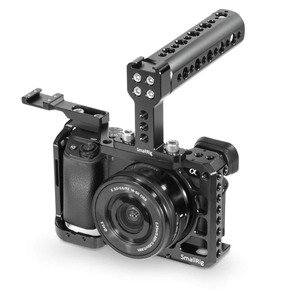 SmallRig Camera Cage Kit for Sony A6100/A6300/A6400/A6500 with a Top Handle and a Cold Shoe Extension - KCCS2753 cage w/ top handle & shoe extension