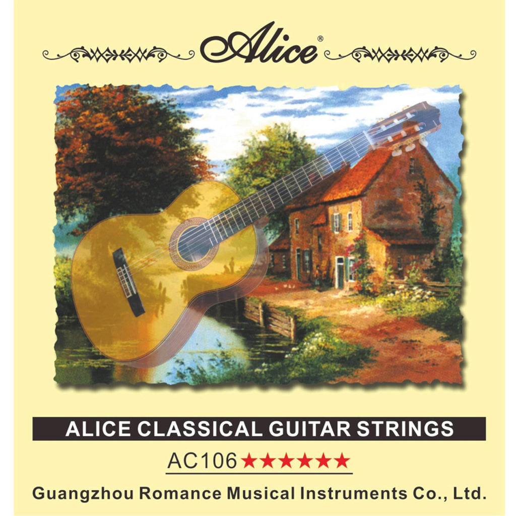Alice Classical Guitar Strings .0285-.044 Hard Tension Nylon Core for Beginner, 3 Sets AC106-H(3PACK)