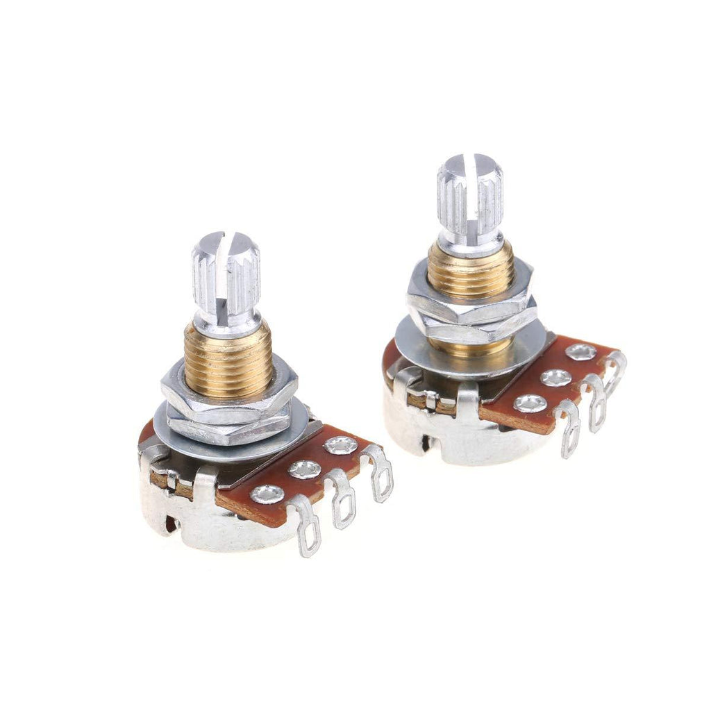 Musiclily Pro Brass Thread Mini Metric Sized Control Pots A1 Meg Audio Taper Potentiometers for Guitar (Set of 2) A1Meg