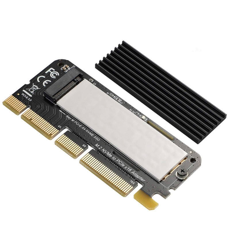 NVME PCIe x16 Adapter Card - BEYIMEI NVMe Adapter M.2 PCIe SSD to PCI-e x4/x8/x16 Converter Card with Heat Sink for M.2 (M Key) NVMe SSD 2230/2242/2260/2280 [Upgraded]