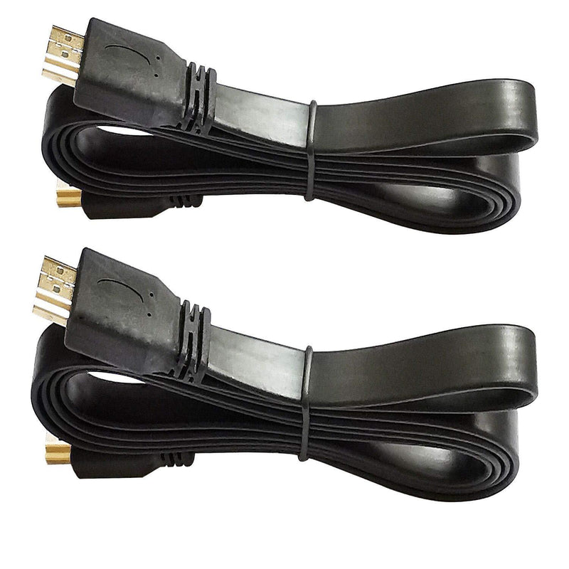 LINGYU 2 Pack HDMI Cable Flat 4.6ft/1.4m,Ultra HD 4K HDMI 1.4 Cable,HDMI to HDMI Cable Support 4K 3D,1080P,Audio Ethernet Return Channel (Black) Black