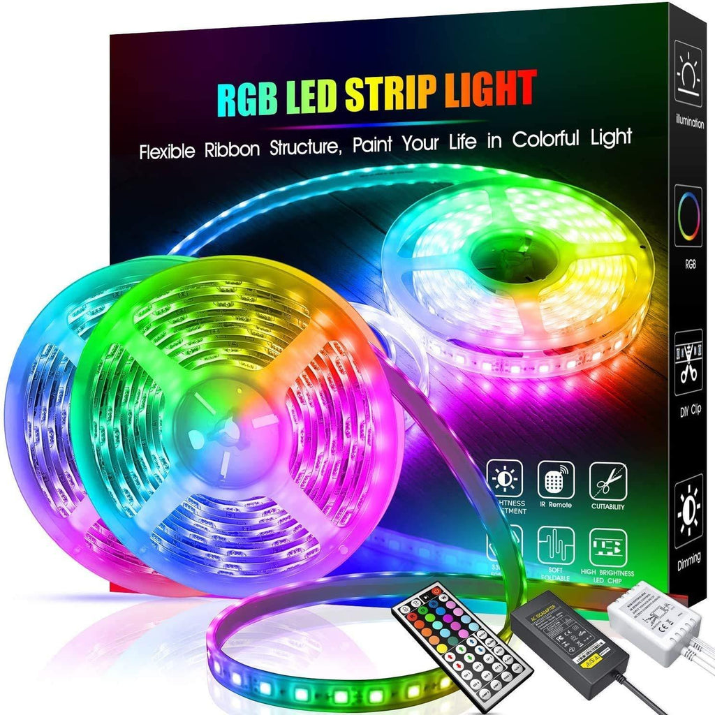 [AUSTRALIA] - TINOCOR 32.8 Feet LED Strip Lights,44 Keys IR Remote Controller Flexible Diy Color Changing LED Lights Supported 12V Power Supply,300 LEDs for Bedroom Home Kitchen Party Christmas 