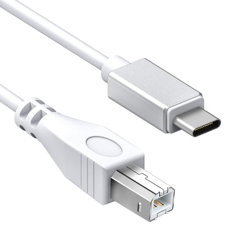 [AUSTRALIA] - USB C to USB B Midi Cable 1M, Ancable Type C to USB Midi Interface Cord for Samsung, Huawei Laptop, MacBook to Connect with Midi Controller, Midi Keyboard, Audio Interface Recording and More White 