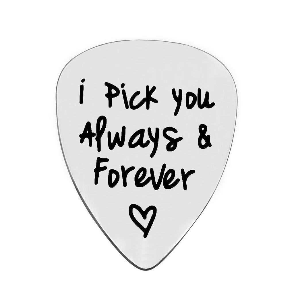 Anniversary Gifts for Him Boyfriend I Pick You Always and Forever Guitar Pick Anniversary Gifts for Husband Birthday Christmas Gifts Valentines Day Gifts for Men
