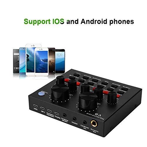[AUSTRALIA] - TenYua V8 PC Voice Chat Singing Live Broadcast Sound Card Home Computer Audio Recording External USB Headset Microphone for Mobile KTV 