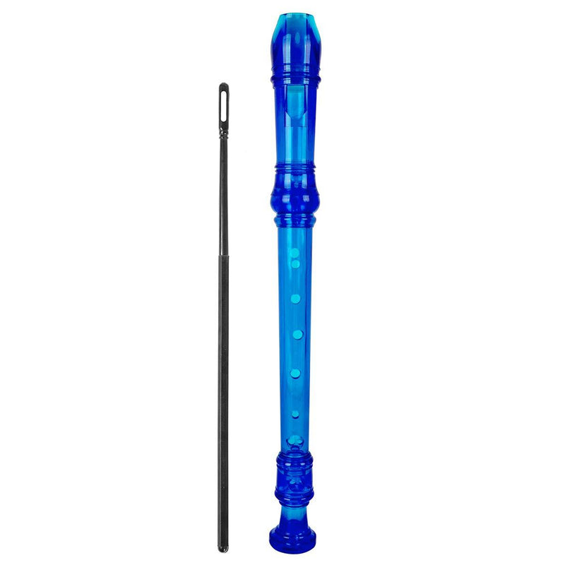 Horse Soprano Recorder Flute German Style 8 Hole ABS Key of C for Kids with Cleaning Rod Bag Music Instruments Blue