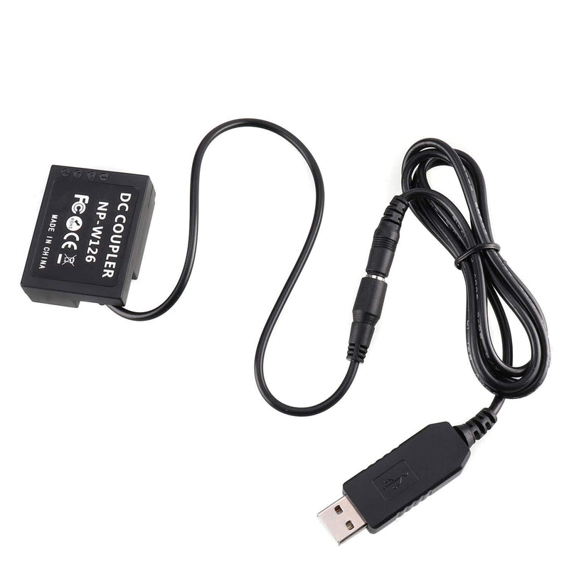 Foto4easy NP-W126 Dummy Battery with 5V 2A Single USB Cable Adapter for Fuji Camera X-A1 X-A2 X-A3 X-E1 X-E2 X-M1 X-Pro X-T1 X-T2 X-T10