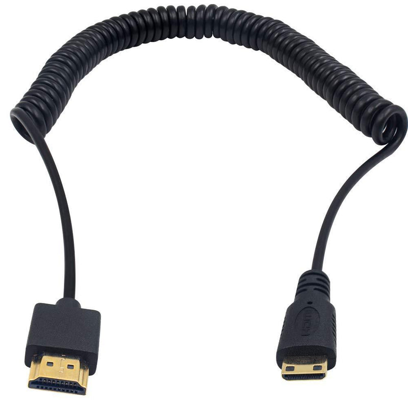 Duttek Mini HDMI to HDMI Cable, HDMI to Mini HDMI Cable, Ultra-Thin HDMI Male to Mini HDMI Male Coiled Cable Support 4K Ultra HD, 1080p, 3D,for Projector, Monitor, Camcorder(HDMI 2.0) (2.5M/8.2FT) 2.5M/8.2FT