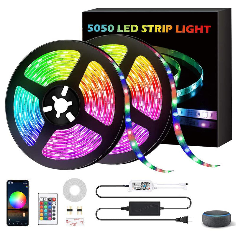[AUSTRALIA] - Led Strip Lights 32.8ft,AOBISI 300Leds 16 Million Color Changing RGB Led Strip Lights for Bedroom with Remote and App,Supply Sync to Music with Alexa,Google Home for Home Decoration Bar TV Kitchen 32.8FT with app 