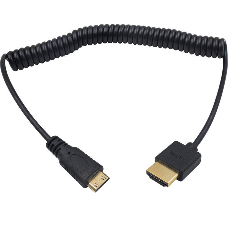 [AUSTRALIA] - Duttek Mini HDMI to HDMI Cable, HDMI to Mini HDMI Cable, Ultra-Thin HDMI Male to Mini HDMI Male Coiled Cable Support 4K Ultra HD, 1080p, 3D,for Projector, Monitor, Camcorder(HDMI 2.0) (1.8M/6FT) 1.8M/6FT 