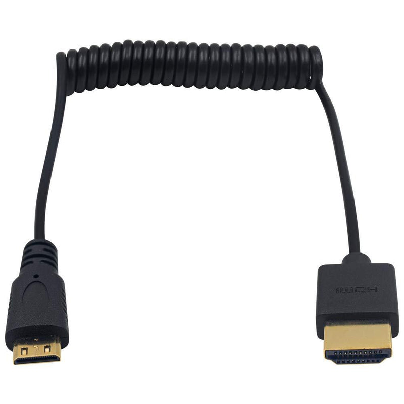 Duttek Mini HDMI to HDMI Cable, HDMI to Mini HDMI Cable, Ultra-Thin HDMI Male to Mini HDMI Male Coiled Cable Support 4K Ultra HD, 1080p, 3D,for Projector, Monitor, Camcorder(HDMI 2.0) (1.2M/4FT) 1.2M/4FT