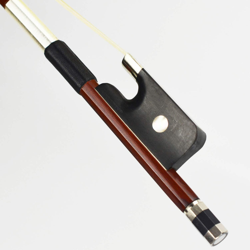 Upright Double Bass Bow Half 1/2 Size French Model Natural Horsehair VINGOBOW 300BF 68.5 cm Brazilwood Stick Ebony Frog Warm Tone Natural Horse Hair Straight Stick Smooth Tuner Easy Rosin