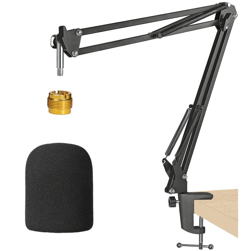 AT2035 Mic Stand with Pop Filter - Microphone Boom Arm Stand with Foam Windscreen Cover Compatible with Audio-Technica AT2035 Condenser Microphone by YOUSHARES