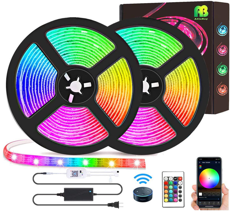 [AUSTRALIA] - LED Strip Lights Kit 50ft(15M), Waterpoof Smart WiFi Wireless Phone Controlled Light Strip Kit 5050 RGB Works with Google Assistant and Alexa,for TV,Bedroom,Party and Home Decoration 
