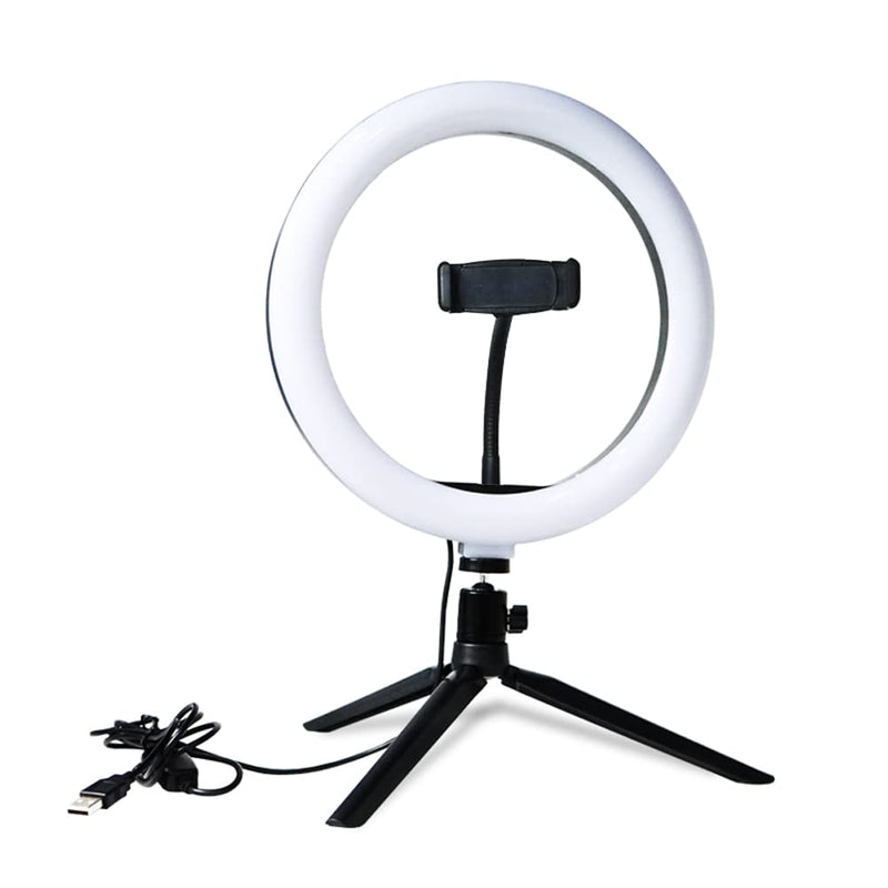 10 Inch Selfie Ring Light with Tripod Stand, 10 Brightness Level 3 Light Mode