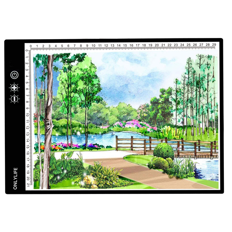 Onlylife A4 LED Light Pad for Diamond Painting, Ideal for Animation,CartoonsCraft ProjectPhotographSlider TransferringProfessional Tracing,Architecture,Design and Drawing.