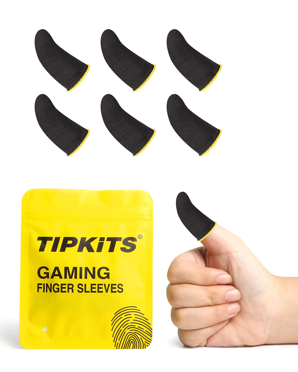 Tipkits Finger Sleeves for Gaming, Thumb Sleeves Mobile Gaming for Pubg Fortnine [6 PCS]