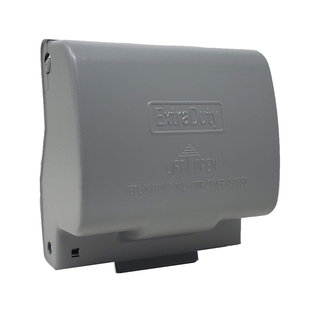 1-Gang Horizontal Metal Weatherproof Lockable While In Use Outdoor Outlet Receptacle Cover, 7-in-1 Configurations