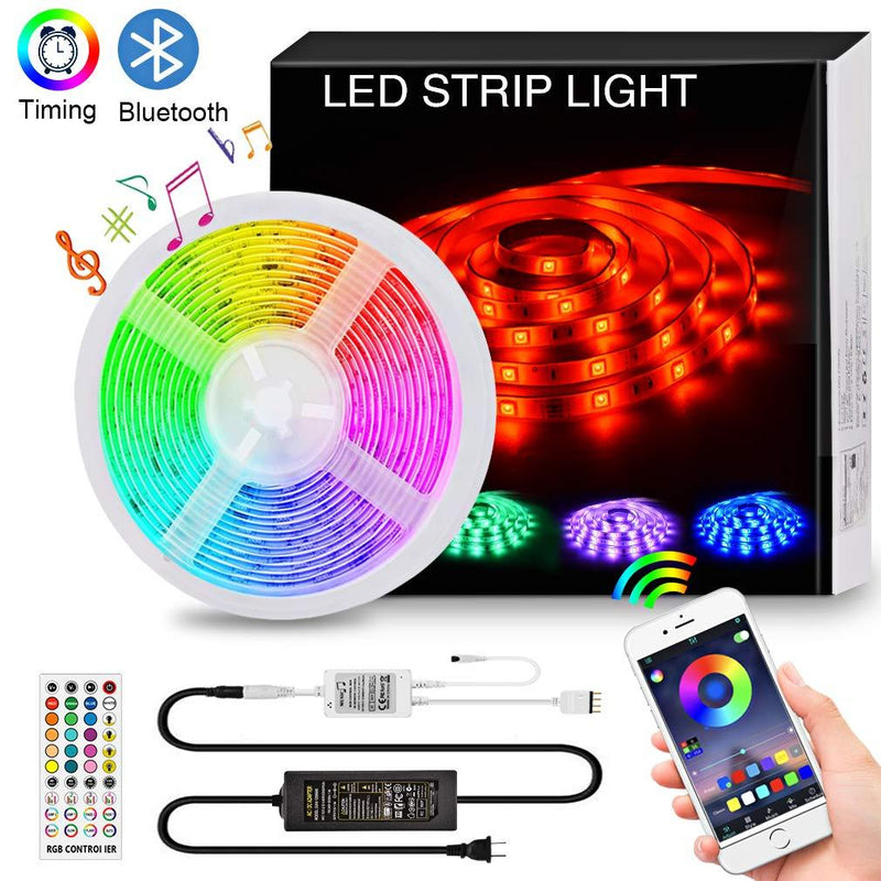 [AUSTRALIA] - Bluetooth LED Strip Lights Music Sync, 16.4FT/5M RGB LED Light Strips for Bedroom 5050 150LEDs Color Changing Neon Lights APP Controlled Dimmable Tape Lights for TV, Bedroom,Party and Home 