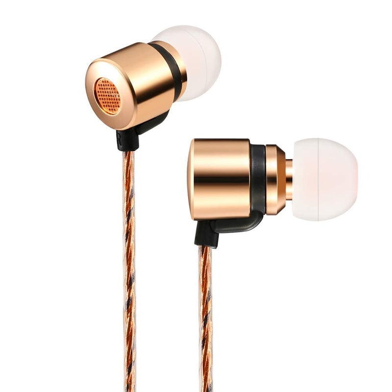 Wired Earbuds 1DD+2BA 3 Drives Hybrid Earphone with Mic HiFi Noise Isolating Stereo in Ear Monitor Headphones Rose Gold Rose Red